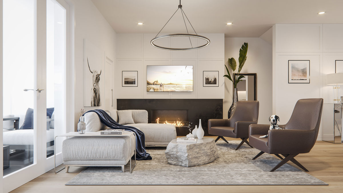 Wilshire at West District - Townhomes - Interiors - Living Space